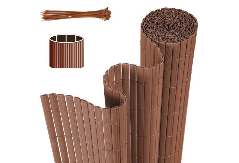 Clanmacy Balkonsichtschutz PVC Sichtschutzmatte Dreippelte Verstärkung Innen, mit Kabelbindern Sichtschutz, Wind-, Sonnenschutz von Clanmacy