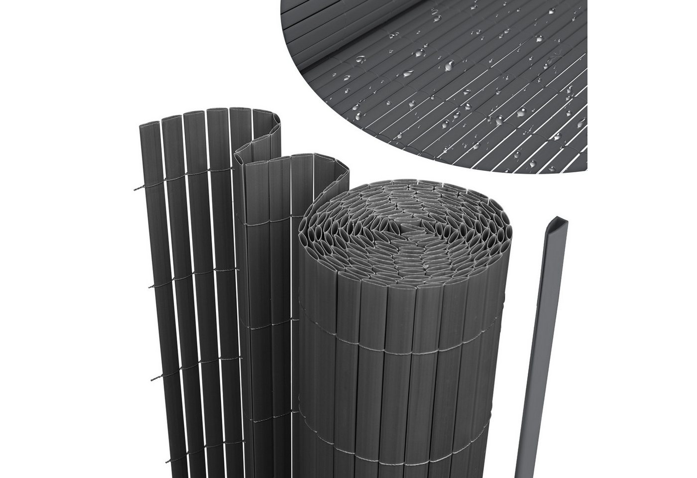 Clanmacy Balkonsichtschutz PVC Sichtschutzmatte Sichtschutzzaun Gartenzaun für Balkon Garten Grau Clanmacy Balkonsichtschutz PVC Sichtschutzmatte Sichtschutzzaun Gartenzaun für Balkon Garten Grau von Clanmacy