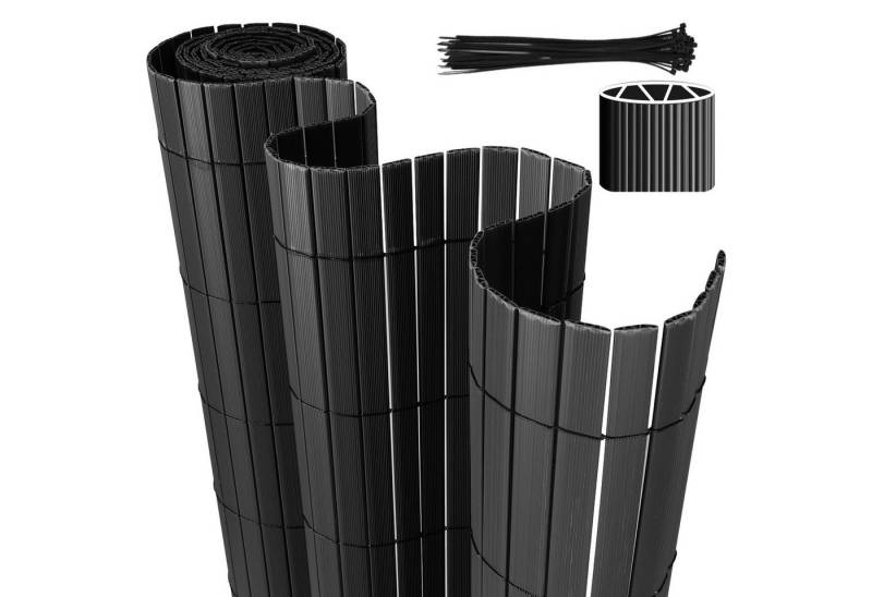 Clanmacy Balkonsichtschutz PVC Sichtschutzmatte mit verstärkter Konstruktion Sichtschutzzaun Sichtschutz, Wind-, Sonnenschutz von Clanmacy