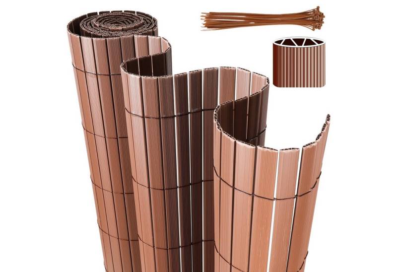 Clanmacy Balkonsichtschutz PVC Sichtschutzmatte mit verstärkter Konstruktion Sichtschutzzaun Sichtschutz, Wind-, Sonnenschutz von Clanmacy