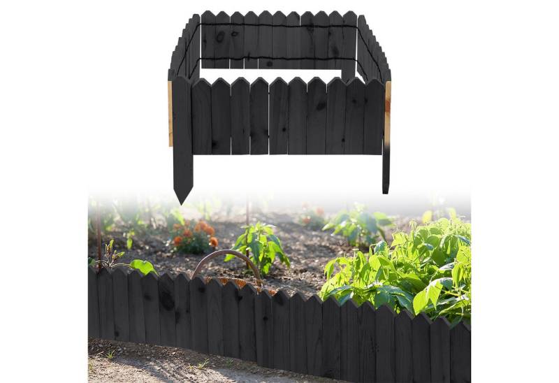 Clanmacy Beetumrandung Rasenkante Rollborder Kiefernholz 200*20*1.5cm Holz Dekozaun von Clanmacy