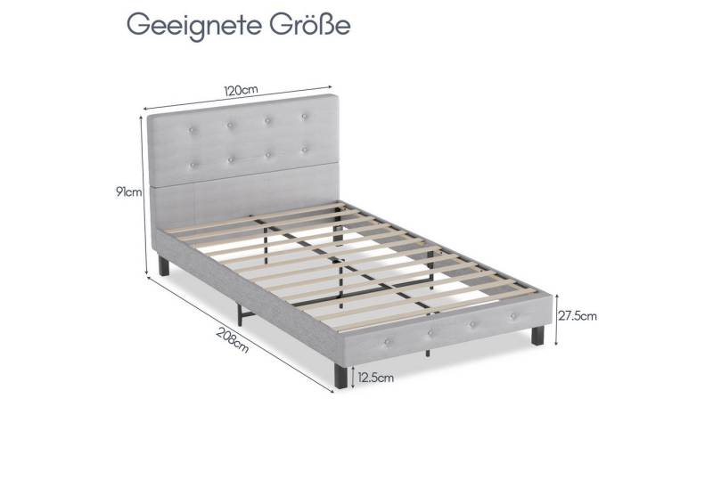 Clanmacy Bettgestell Bettgestell Polsterbett 12 Lamellen Schlafzimmerbett mehrere Größen von Clanmacy