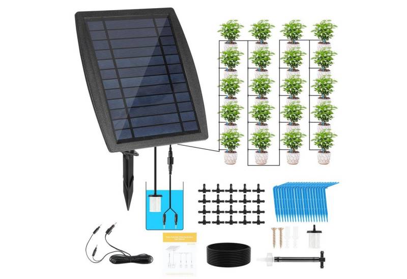 Clanmacy Bewässerungssystem Solar Bewässerungssystem System mit 12Zeitschaltmodi 20m Schlauch von Clanmacy
