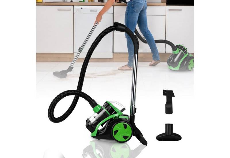 Clanmacy Bodenstaubsauger Staubsauger ohne Beutel,3,0L Staubbehälter,inkl. Zusatzdüsen,900W, 899 W, Moderne beutellose Multi-Zyklon-Technologie von Clanmacy