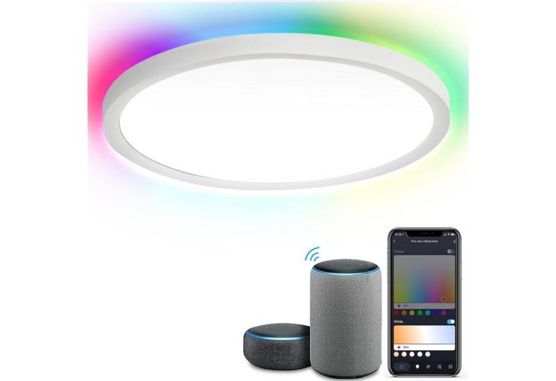 Clanmacy Deckenleuchte 24W Backlight Deckenleuchte Deckenleuchten LED RGB Deckenlampe dimmbar von Clanmacy