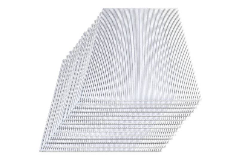 Clanmacy Doppelstegplatte Gewächshaus Gewächshausplatten 14 Stk.,4mm Stärke,PC Doppelstegplatte, 4,00 mm, (14-St) von Clanmacy