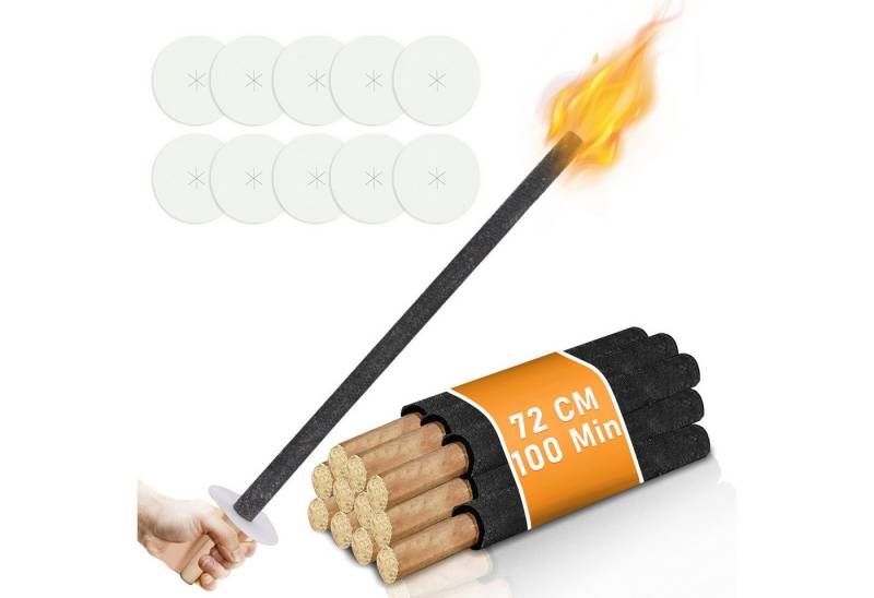Clanmacy Gartenfackel 10/25/50/100x Fackeln Wachsfackeln Wachsfackel Pechfackel Fackelfeuer, für weihnachten neujahr karneval fasching fastnacht ostern love parade von Clanmacy