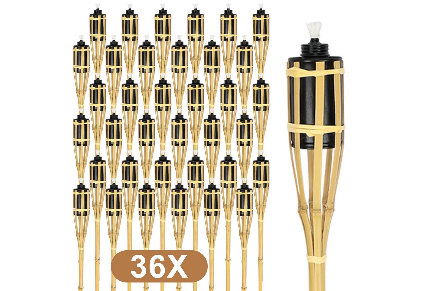 Clanmacy Gartenfackel Gartenfackel 36er Set Gartenfackeln Bambus 90cm Fackeln für Garten Clanmacy Gartenfackel Gartenfackel 36er Set Gartenfackeln Bambus 90cm Fackeln für Garten von Clanmacy