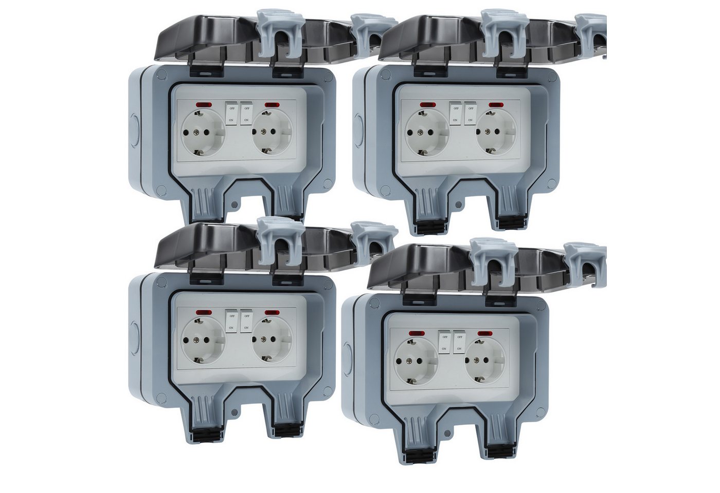 Clanmacy Gartensteckdose Außensteckdosen Stecker Kabel IP66 Wandsteckdose Box Für Garten 16A, 4-St. Clanmacy Gartensteckdose Außensteckdosen Stecker Kabel IP66 Wandsteckdose Box Für Garten 16A, 4-St. von Clanmacy