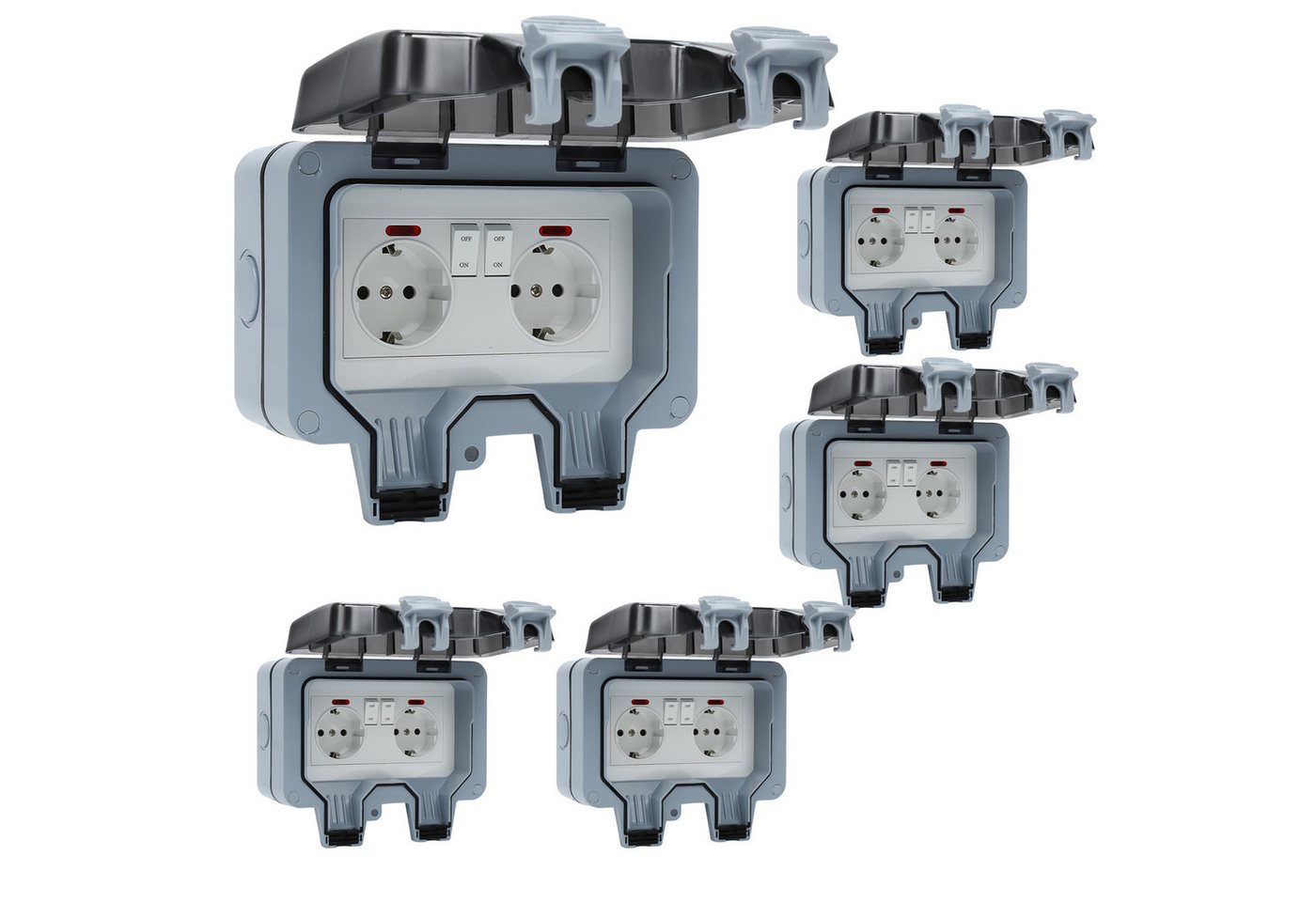 Clanmacy Gartensteckdose Außensteckdosen Stecker Kabel Wandsteckdose Box IP66 Für Garten 16A, 5-St. Clanmacy Gartensteckdose Außensteckdosen Stecker Kabel Wandsteckdose Box IP66 Für Garten 16A, 5-St. von Clanmacy