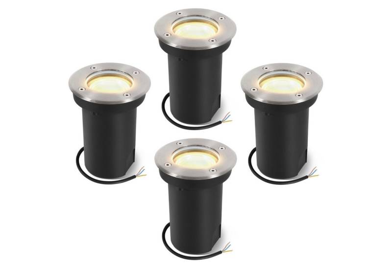 Clanmacy Gartenstrahler 3W LED Bodenleuchte Schwenkbar Außen Bodenstrahler IP67 Silber Gehäuse von Clanmacy