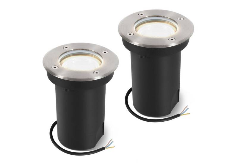 Clanmacy Gartenstrahler 3W LED Bodenleuchte Schwenkbar Außen Bodenstrahler IP67 Silber Gehäuse von Clanmacy