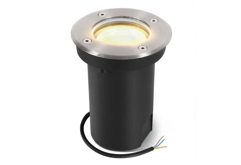 Clanmacy Gartenstrahler 3W LED Bodenleuchte Schwenkbar Außen Bodenstrahler IP67 Silber Gehäuse von Clanmacy