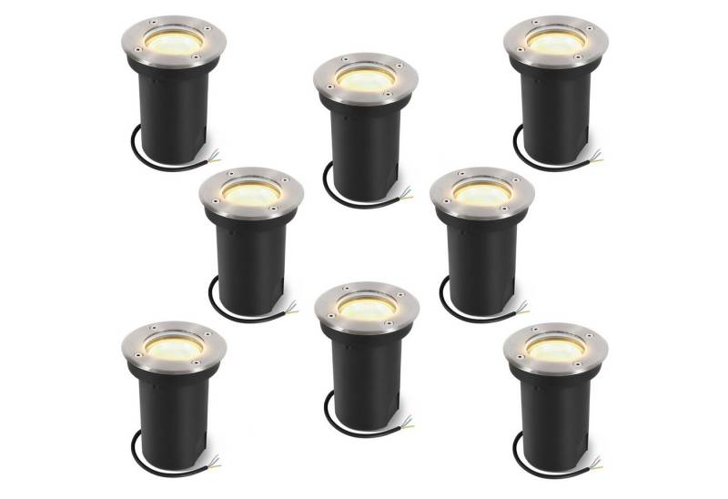 Clanmacy Gartenstrahler 3W LED Bodenleuchte Schwenkbar Außen Bodenstrahler IP67 Silber Gehäuse von Clanmacy