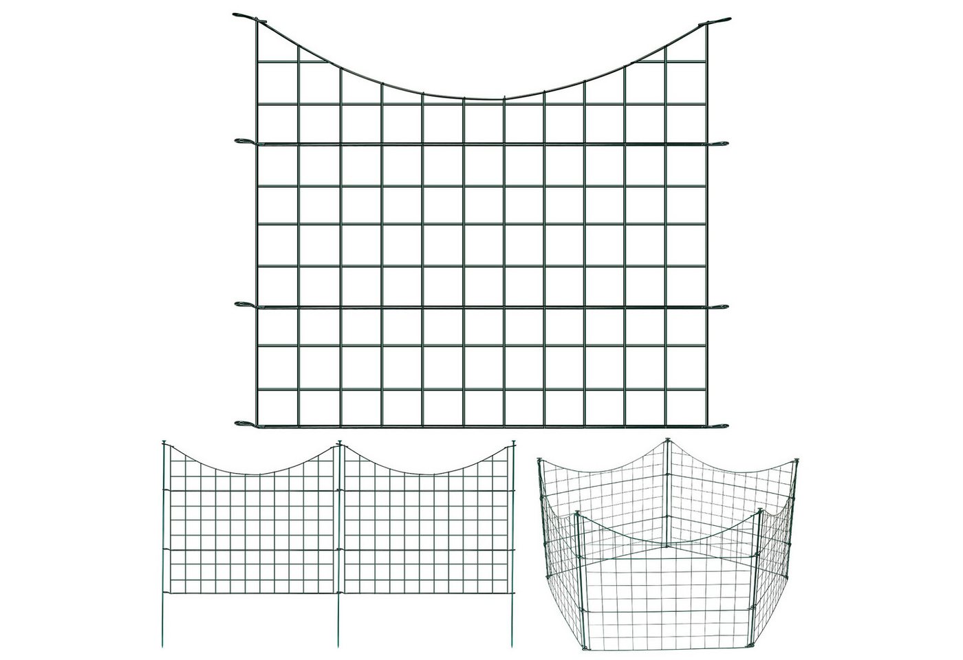 Clanmacy Gartenzaun Teichzaun Oberbogen 11tlg Set Zaunelementen Gartenzaun Zaun Garten Draht 5x von Clanmacy