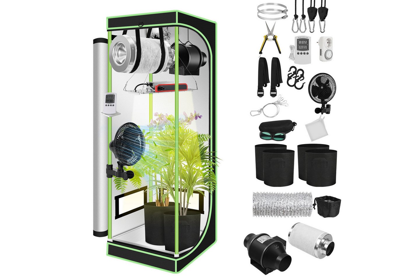 Clanmacy Gewächshaus Gewächshaus Growbox Komplettset,Indoor Gewächshaus,Zuchtzelt Clanmacy Gewächshaus Gewächshaus Growbox Komplettset,Indoor Gewächshaus,Zuchtzelt von Clanmacy