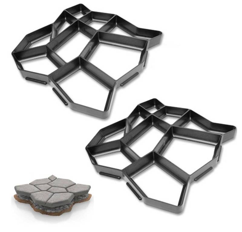 Clanmacy Gipsfaserplatten 2X DIY Pflasterform Betonpflaster Gehweg Gießform Schablone Garten von Clanmacy