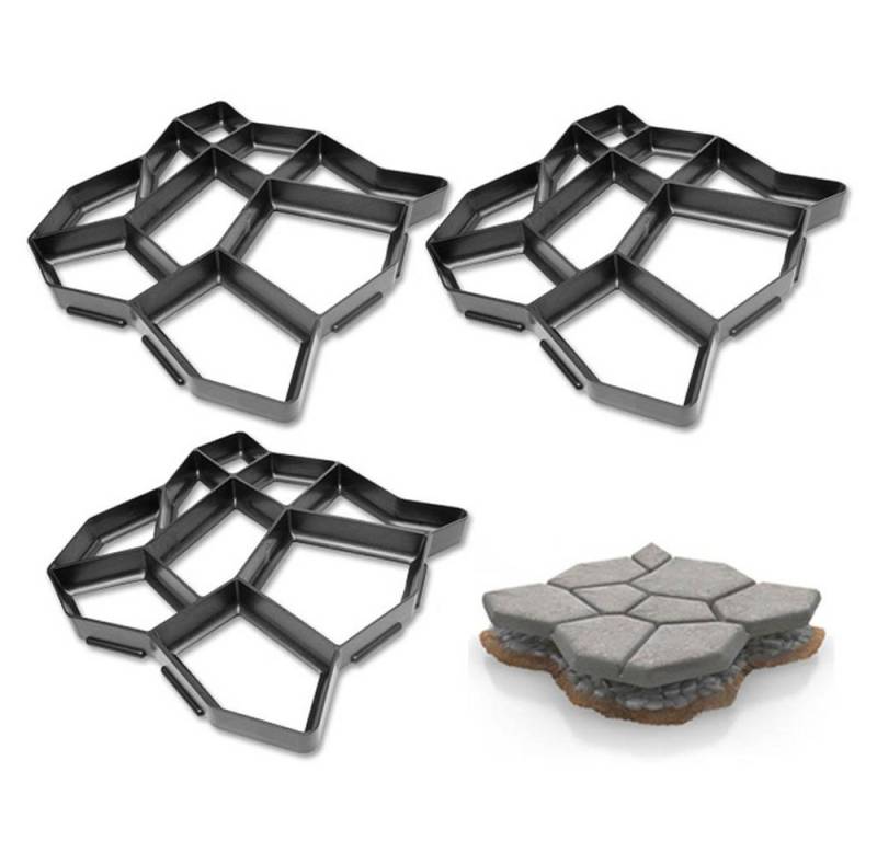 Clanmacy Gipsfaserplatten 3X DIY Garten Gehweg Schablone Pflasterform Schalungsform von Clanmacy