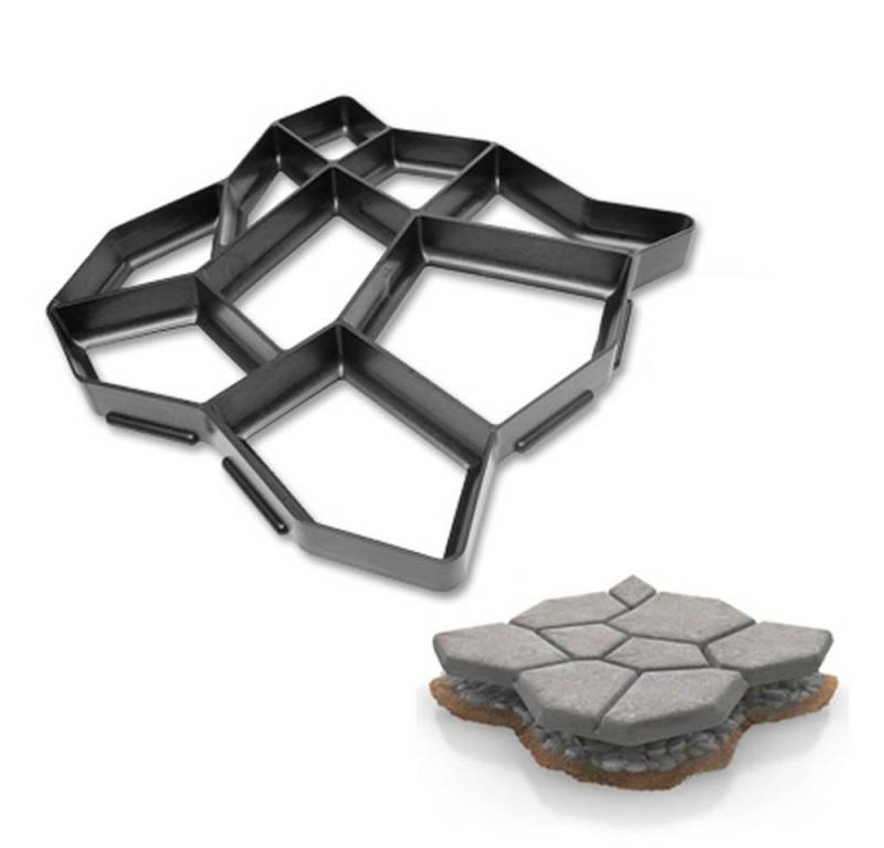 Clanmacy Gipsfaserplatten Pflasterform Gehweg Betonpflaster DIY Gießform Garten Schablone von Clanmacy