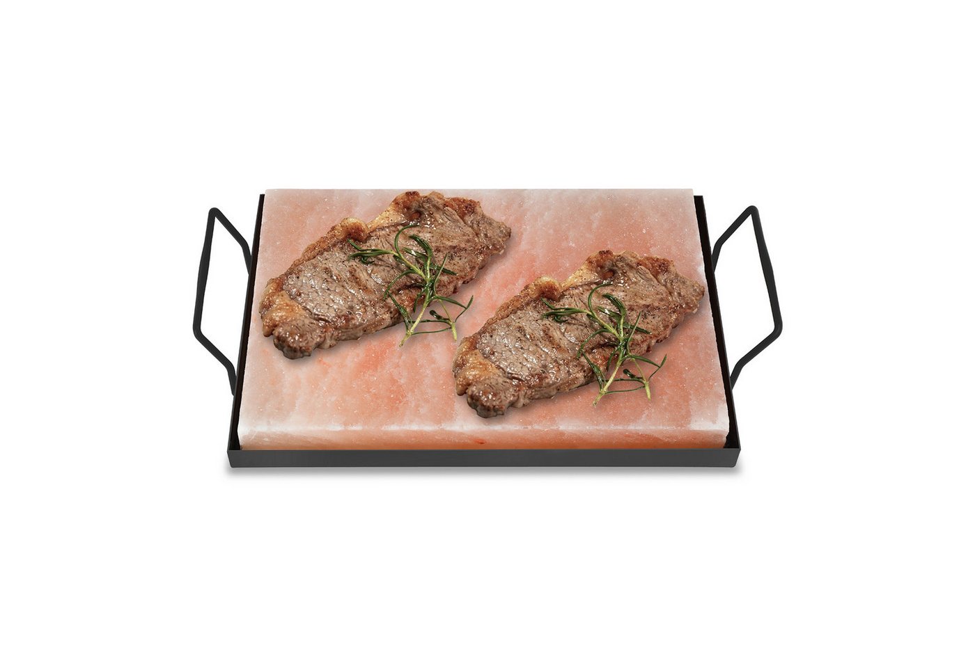 Clanmacy Grill-Salzstein Salzstein mit Halter 30x20x3cm Hochwertiger CHEF Set Fisch BBQ (1-St) von Clanmacy