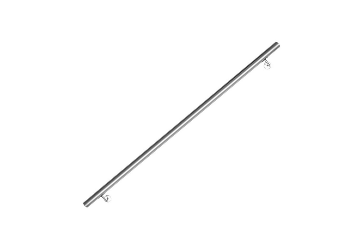 Clanmacy Handlauf Edelstahl Geländer Treppengeländer Wandhandlauf Außentreppe 50-200cm, 150 cm Gesamtlänge, (Wandhandlauf Wandhalterung Innen & Außen), Edelstahl matt Wandhandlauf Wandhalterung Innen & Außen von Clanmacy