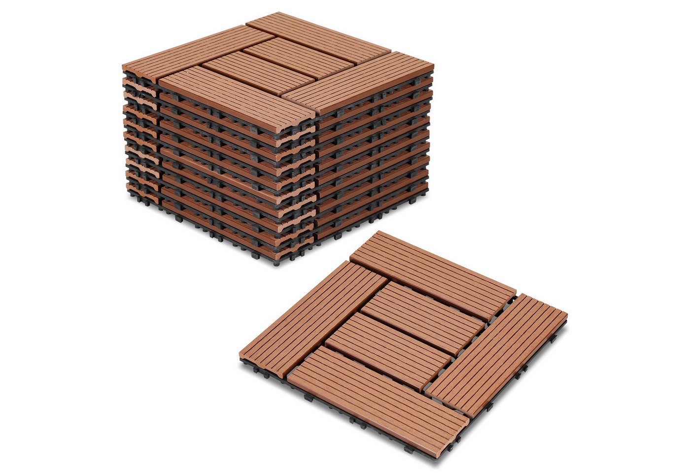 Clanmacy Holzfliesen WPC-Fliesen 30x30cm Klicksystem Terrassenfliesen Anthrazit 33st. Clanmacy Holzfliesen WPC-Fliesen 30x30cm Klicksystem Terrassenfliesen Anthrazit 33st. von Clanmacy
