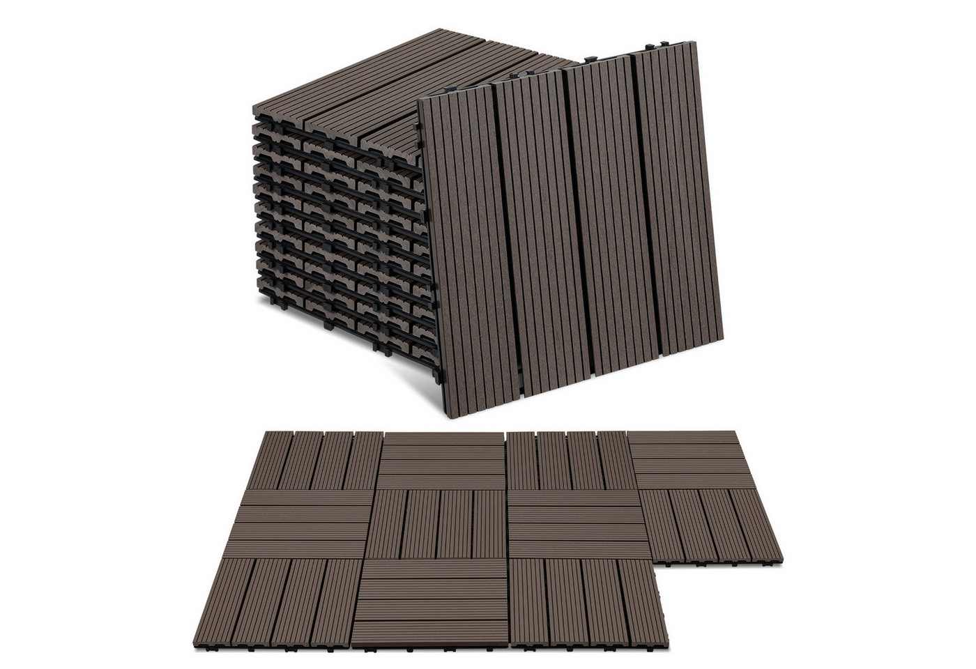 Clanmacy Holzfliesen WPC Klickfliesen 30x30 cm Dunkelbraun Holzoptik Klicksystem 33x, 33 St. Clanmacy Holzfliesen WPC Klickfliesen 30x30 cm Dunkelbraun Holzoptik Klicksystem 33x, 33 St. von Clanmacy
