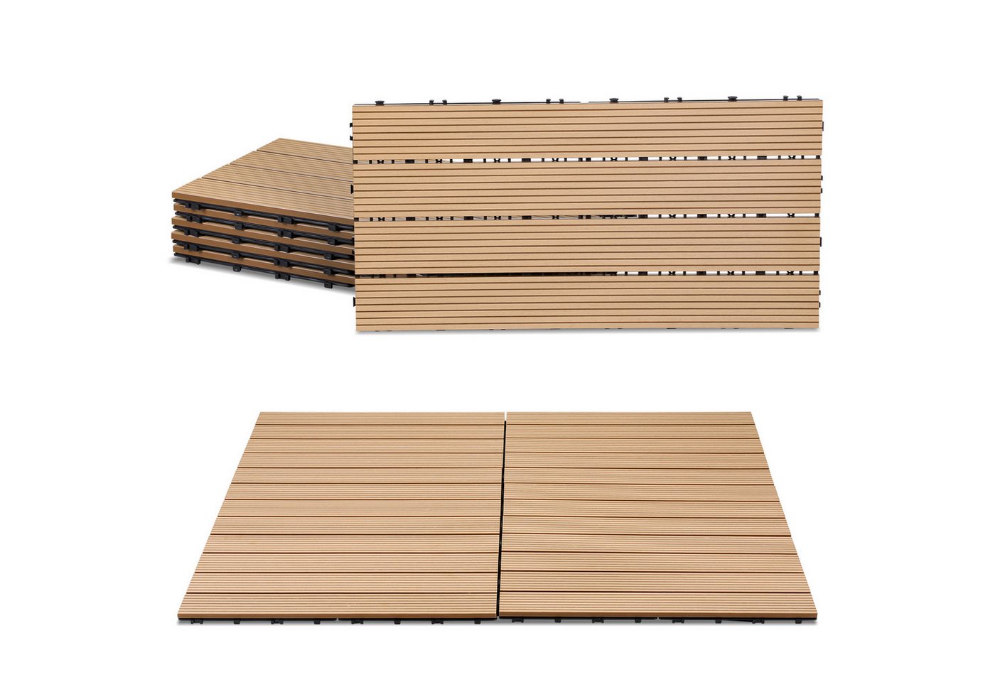 Clanmacy Holzfliesen WPC Klickfliesen 30x60cm Teak Holzoptik Terrassenfliesen 24 Stk., 24 St. Clanmacy Holzfliesen WPC Klickfliesen 30x60cm Teak Holzoptik Terrassenfliesen 24 Stk., 24 St. von Clanmacy