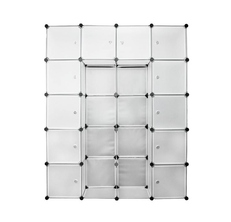 Clanmacy Kleiderschrank Kleiderschrank Aufbewahrungsschrank mit Türen Multifunktionsregal DIY von Clanmacy