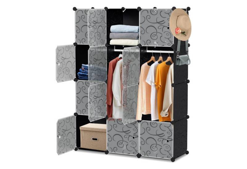 Clanmacy Kleiderschrank Kleiderschrank DIY Kombischrank, 12 Würfel Garderobe von Clanmacy