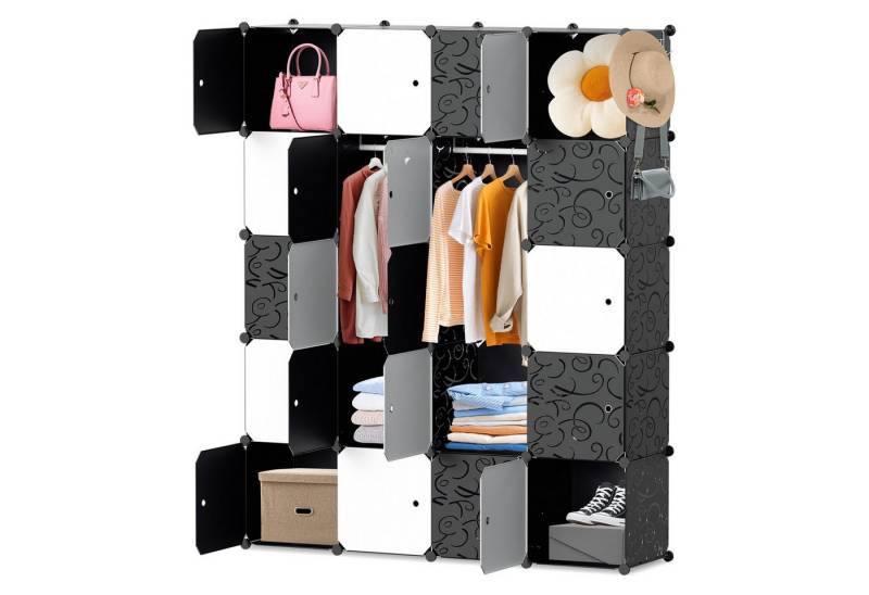 Clanmacy Kleiderschrank Kleiderschrank DIY Kombischrank, 20 Würfel Garderobe von Clanmacy