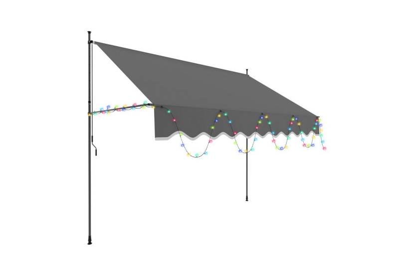 Clanmacy Klemmmarkise Klemmmarkise mit LED 300cm Balkonmarkise Markise ohne Bohren Grau Clanmacy Klemmmarkise Klemmmarkise mit LED 300cm Balkonmarkise Markise ohne Bohren Grau von Clanmacy