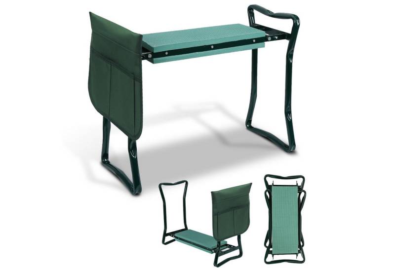 Clanmacy Kniebank Arbeitshocker Kniebank für Gartenarbeit Gartenhocker mit Taschen, BxLxH: 28x59x49 cm von Clanmacy