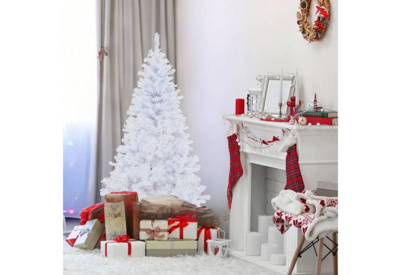 Clanmacy Künstlicher Weihnachtsbaum 120/150/180/210cm künstliche grüne Weiß Weihnachtsbaum von Clanmacy