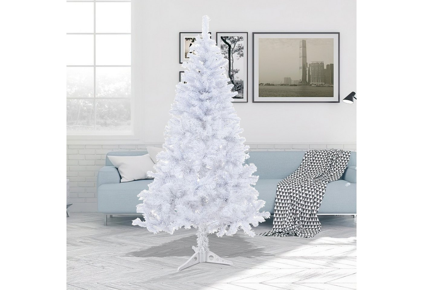 Clanmacy Künstlicher Weihnachtsbaum 120-210cm,Tannenbaum,Weihnachtsbaum mit Faltbarem ständer,Tannenbaum, Tannenbaum, Gute Kompression, nicht leicht verformt von Clanmacy