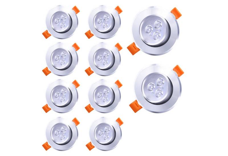 Clanmacy LED Einbaustrahler 10x LED Einbaustrahler 3W 5W 7W Deckenleuchte von Clanmacy