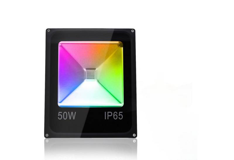 Clanmacy LED Flutlichtstrahler RGB LED Fluter IP67 Gartenlicht Strahler Spot Scheinwerfer 50W von Clanmacy