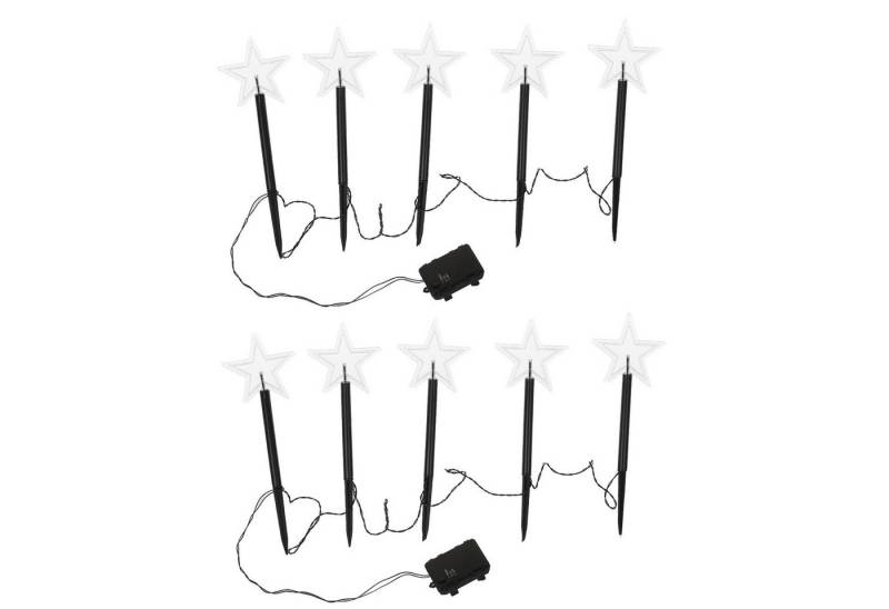Clanmacy LED Gartenleuchte LED Gartenleuchte Spiessleuchte mit 10 Sternen,Weihnachtsdeko aussen von Clanmacy
