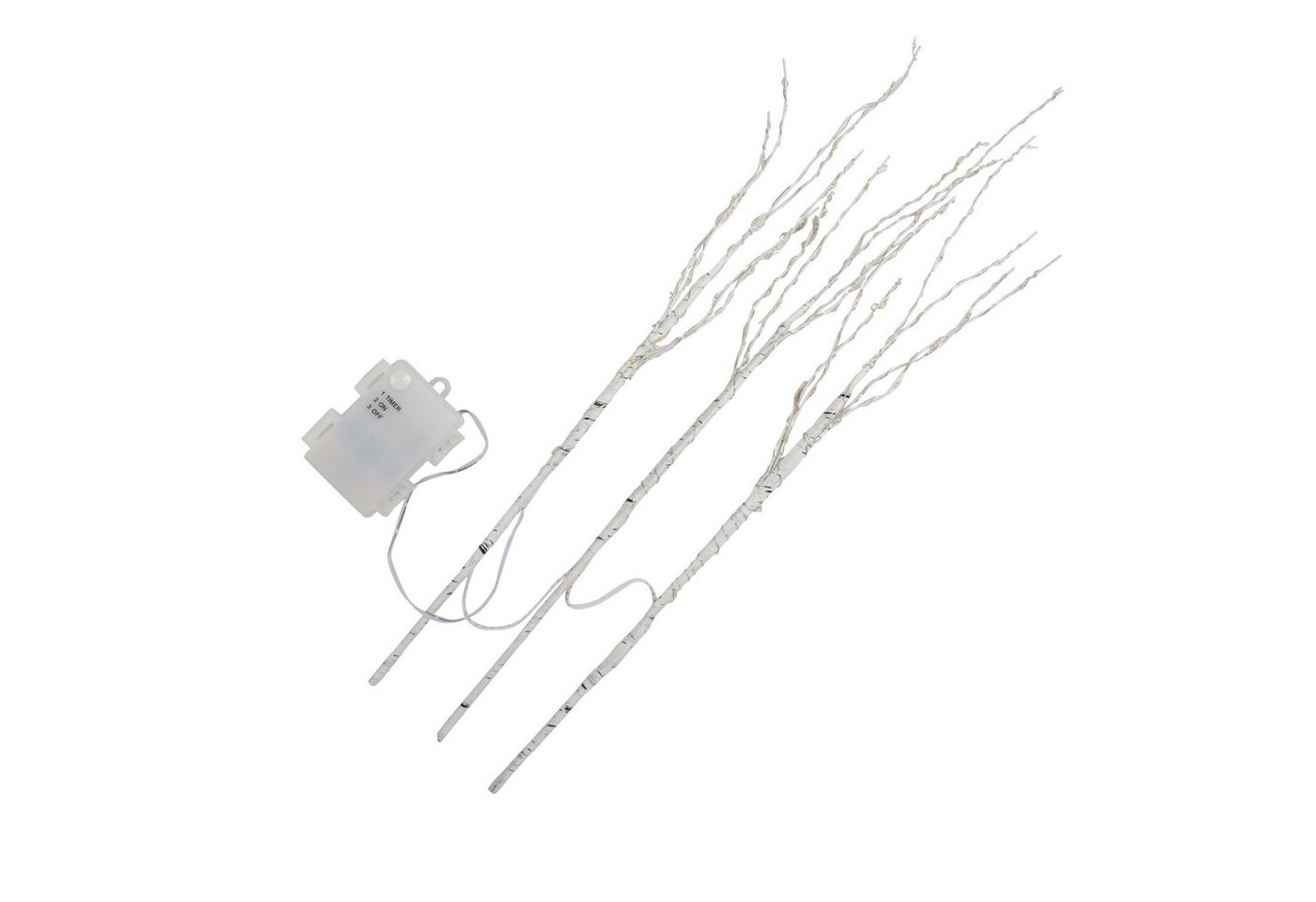 Clanmacy LED-Leuchtzweig LED Lichterzweige 3er Set Dekozweige Timer 50cm mit 70 LEDs von Clanmacy
