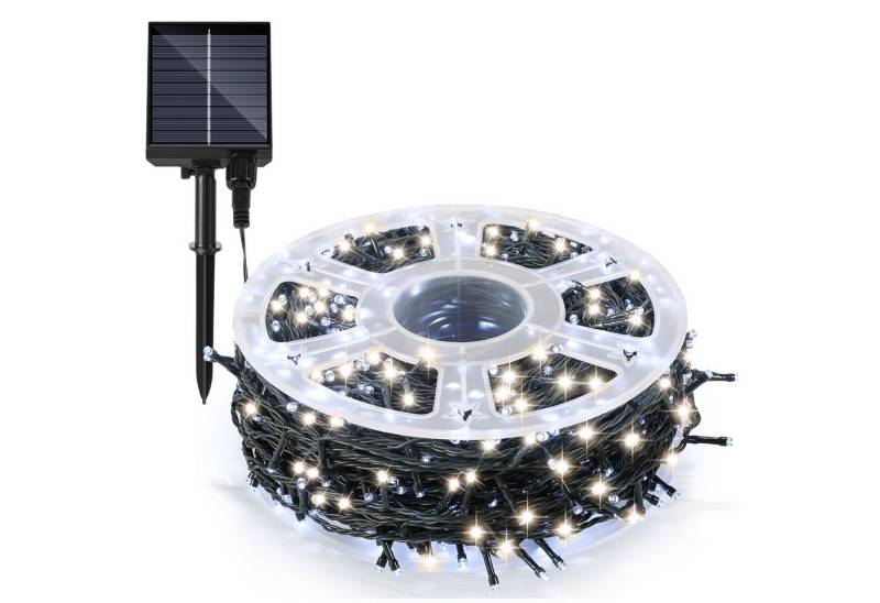 Clanmacy LED-Lichterkette 100M 1000LEDs LED-Lichterkette Solar Lichterkette Aussen Kaltweiß, Weihnachten von Clanmacy