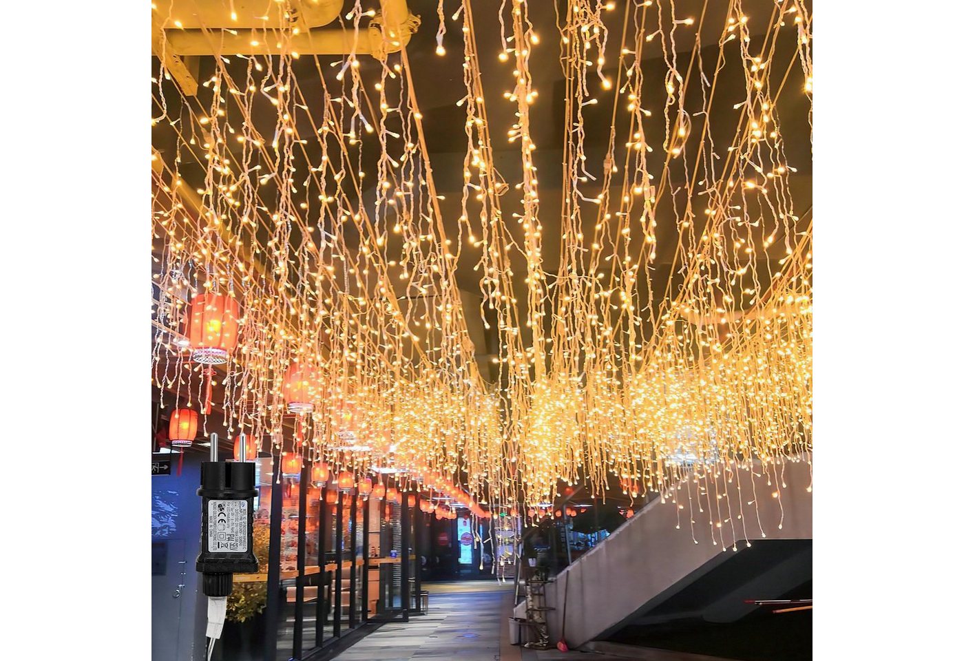 Clanmacy LED-Lichterkette 5-200m LED Eisregen Eiszapfen Lichterkette Deko Weihnachten Fenster, 8 verschiedene Modi Clanmacy LED-Lichterkette 5-200m LED Eisregen Eiszapfen Lichterkette Deko Weihnachten Fenster, 8 verschiedene Modi von Clanmacy