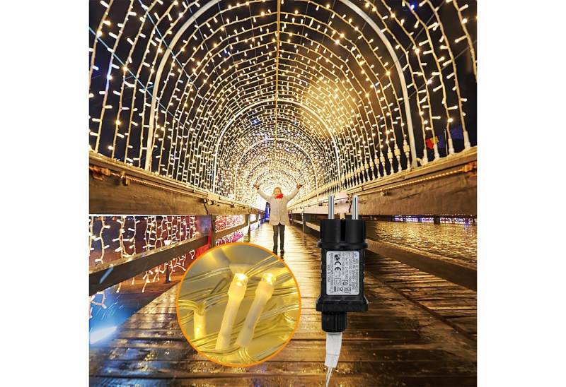 Clanmacy LED-Lichterkette Eisregen Wasserfall Deko biegsam Lichter Eiszapfen 31V, Wasserdicht von Clanmacy