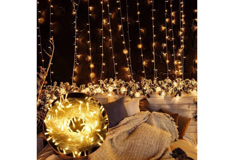 Clanmacy LED-Lichterkette Eisregen Außen Innen Weihnachtsdeko Lichtervorhang 100-1000LED, Wasserdicht von Clanmacy