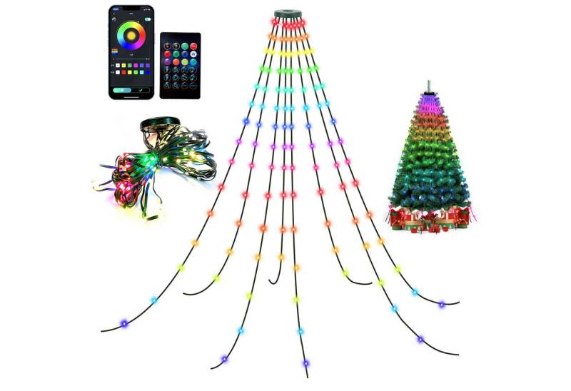 Clanmacy LED-Lichterkette LED Lichterkette Baum Deko Smart mit Fernbedienung App Steuerung 2m Clanmacy LED-Lichterkette LED Lichterkette Baum Deko Smart mit Fernbedienung App Steuerung 2m von Clanmacy