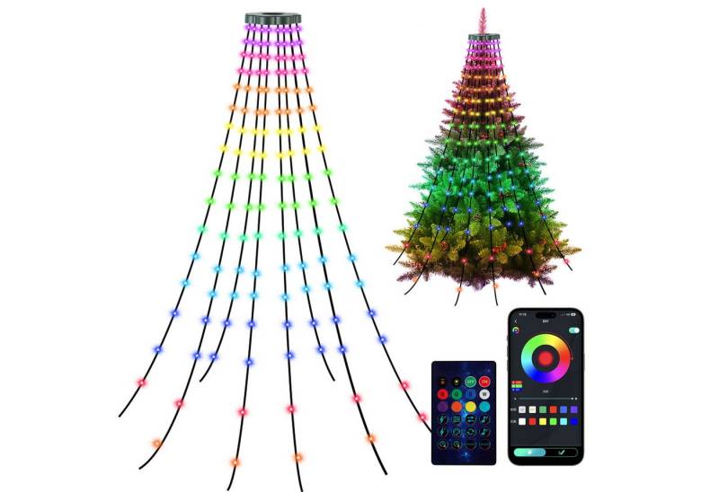 Clanmacy LED-Lichterkette LED Lichterkette Weihnachtsbaum Baummantel APP-Kontrolle 160 LEDs Clanmacy LED-Lichterkette LED Lichterkette Weihnachtsbaum Baummantel APP-Kontrolle 160 LEDs von Clanmacy
