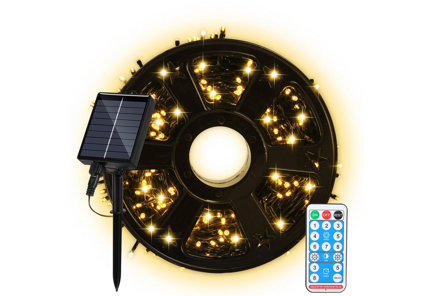Clanmacy LED-Lichterkette LED Solar Lichterkette Solarleuchten Außen Weihnachten Beleuchtung, Wasserdicht von Clanmacy