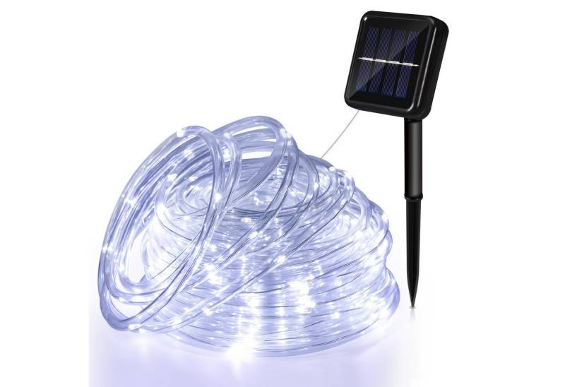 Clanmacy LED-Lichterschlauch 20m LED Solarleuchte LED Solar Lichterkette Solarleuchten Kaltweiß von Clanmacy