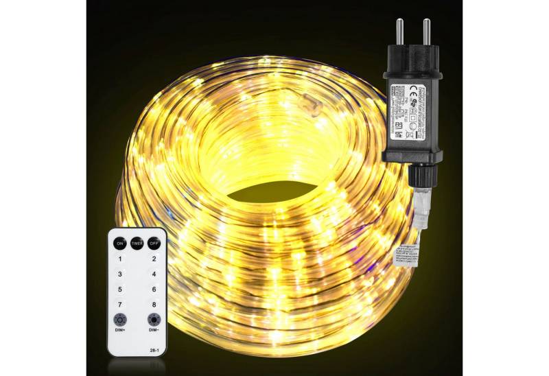 Clanmacy LED-Lichterschlauch LED Lichterschlauch Lichterkette 8 Modi IP65 Wasserdicht Warmweiß 10M von Clanmacy