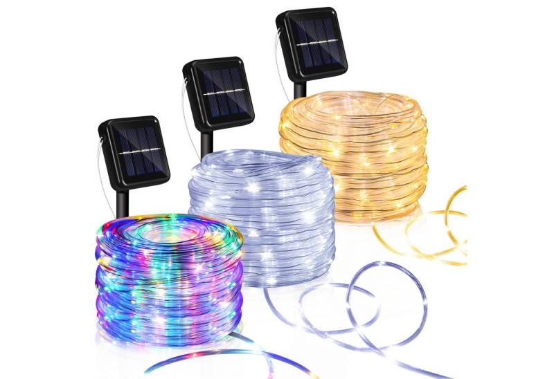 Clanmacy LED-Lichterschlauch LED Solarleuchte 10m LED Solar Lichterkette Solarleuchten,Bunt von Clanmacy