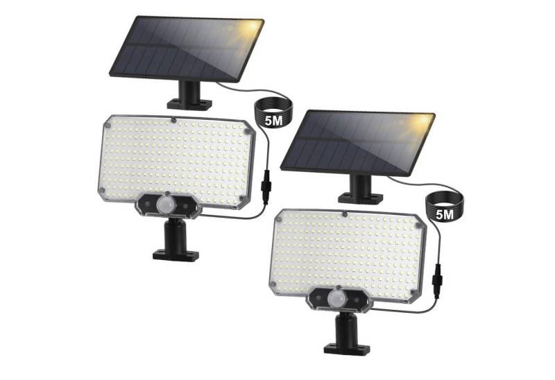 Clanmacy LED Solarleuchte 234 LED Solar Wandleuchte mit Bewegungsmelder Außen Treppen IP65, weißes Licht Clanmacy LED Solarleuchte 234 LED Solar Wandleuchte mit Bewegungsmelder Außen Treppen IP65, weißes Licht von Clanmacy